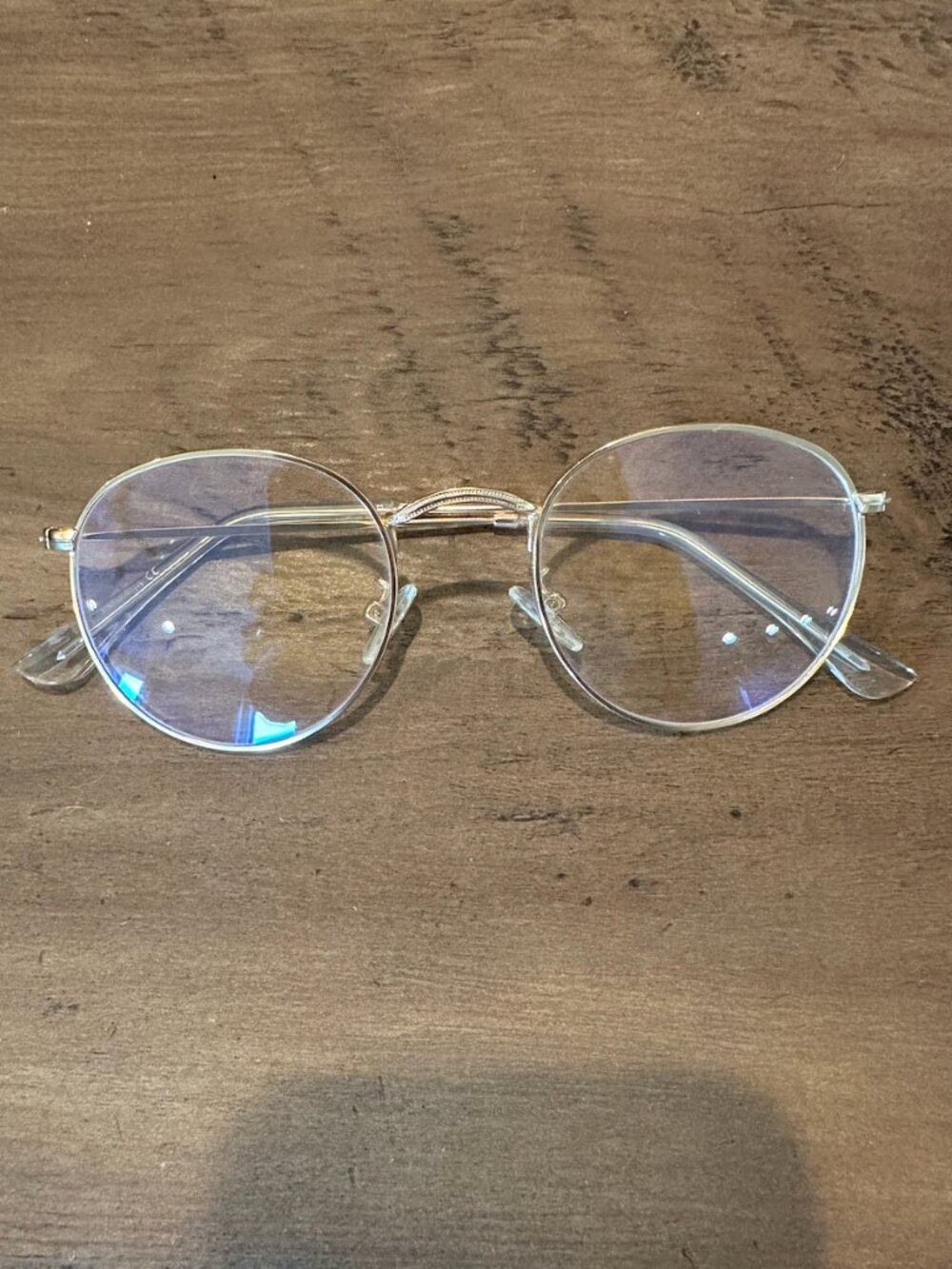 Classic Round Metal Clear Blue Light Blocking Glasses
